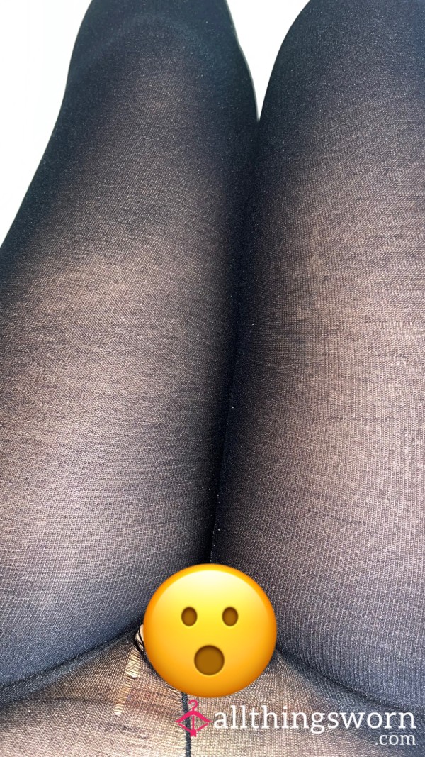 Who Likes Tights? ☺️ Worn For Long 12 Hour Shifts, Essentially Crotchless As They’re Full Of Holes In The Pu**y Region 🫢