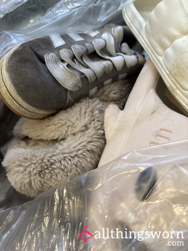 WHOLE BAG OF USED SMELLY SHOES