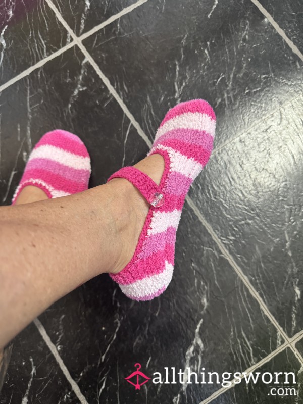 Who’s Been Dreaming Of Being Under My Feet? Now’s Your Chance To Own A Pair Of My Worn Slipper Socks.