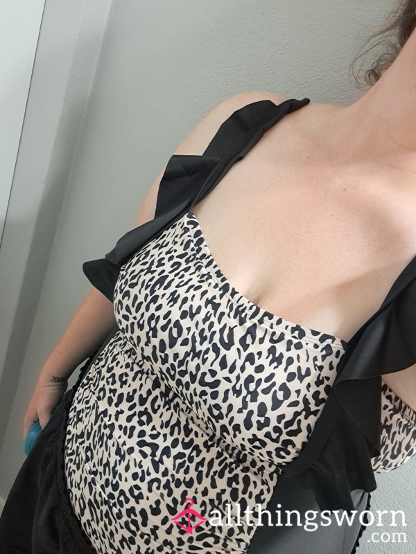 Womens Used Leopard Print Swimming Suit