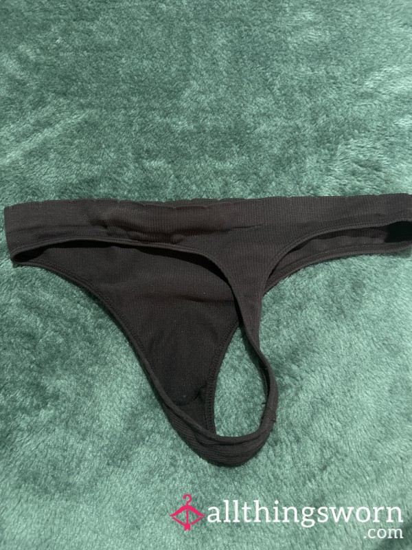 Worn Black Thong