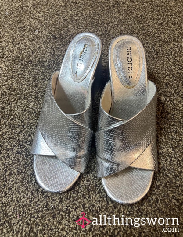 Work Kitten Metallic Heels