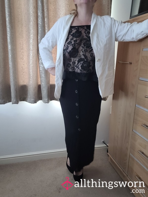 Work Outfit. Jacket,top And Skirt