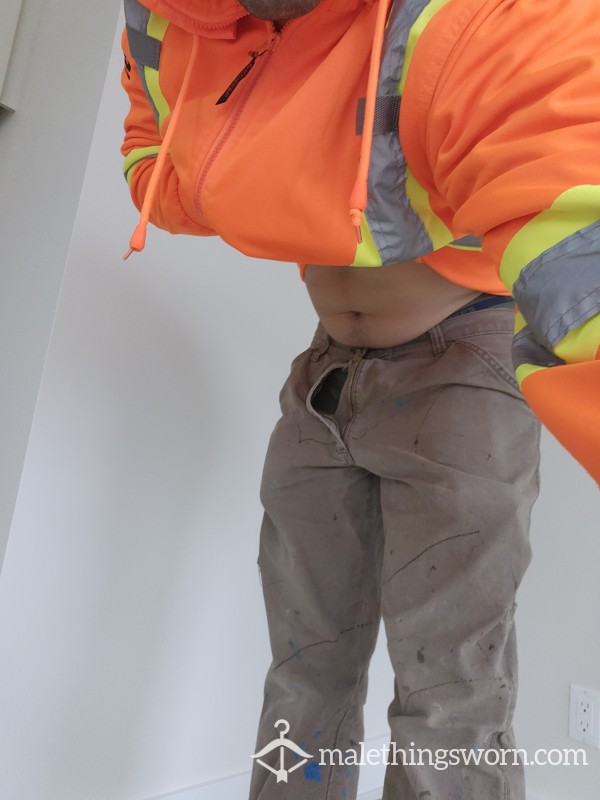 Work Pants Covered In Caulk