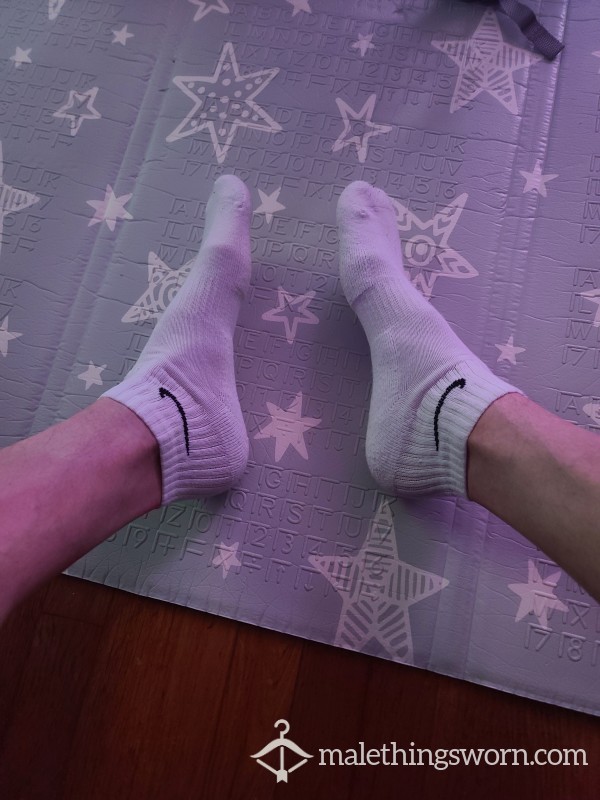 Work Worn White Nike Socks