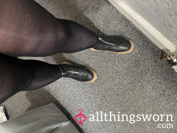 Worn Black Tights