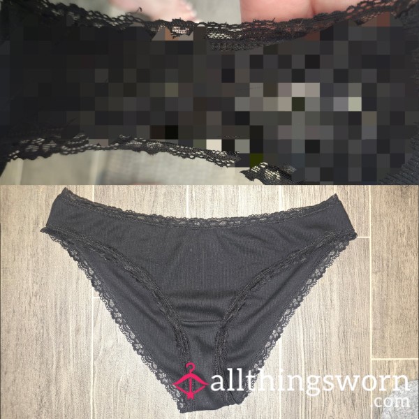 🖤 2-Day Worn Black Mid Brief Panties 🖤