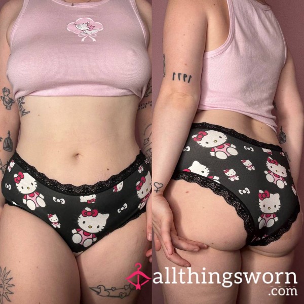 🖤Worn 24hrs Hello Kitty Brief Panties🖤