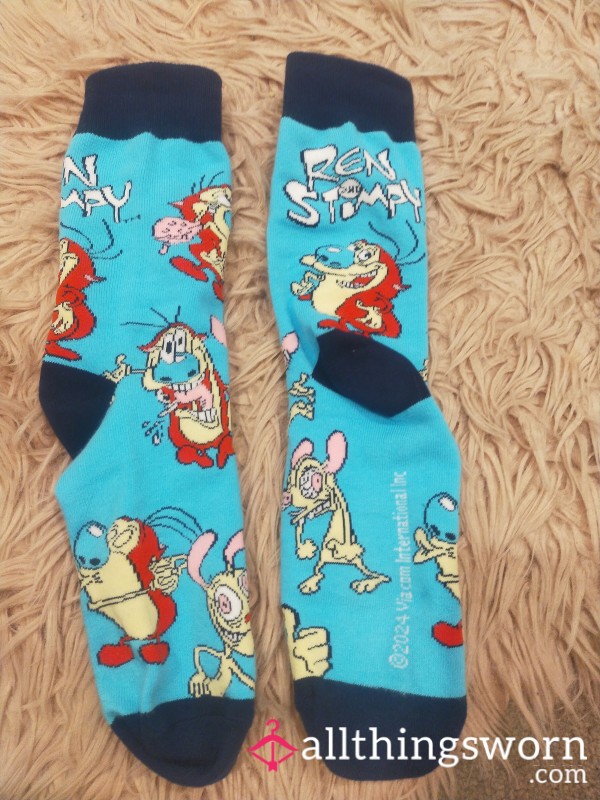 WORN 3 Day Ren & Stimpy Socks