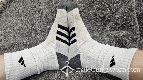 Worn Adidas Crew Socks – Size L