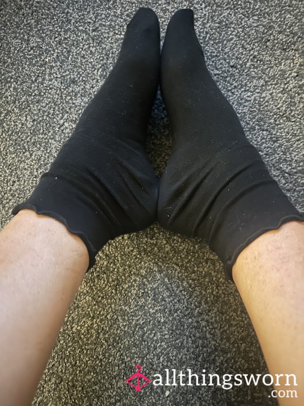 Worn All Day In The Office Frilly Ankle Sock
