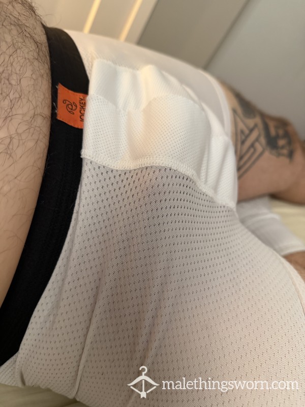Worn And C*mmed On Jockey White Boxer Briefs