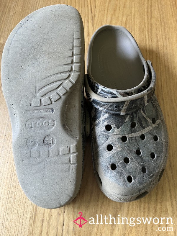Worn And Ruined Soles Crocs Size 9UK
