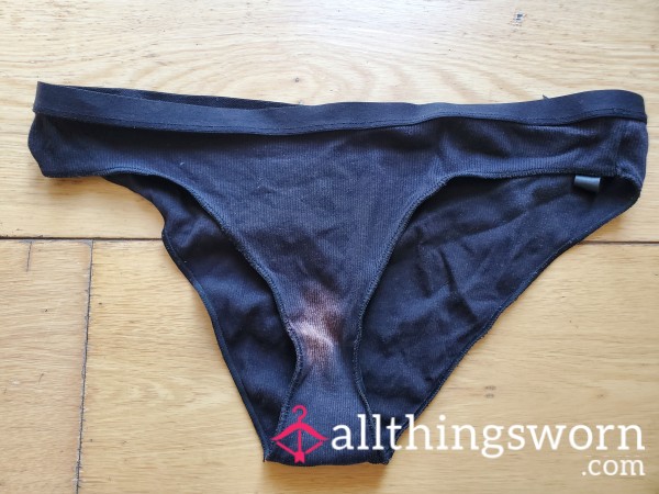 Worn And Stained Black Underwear