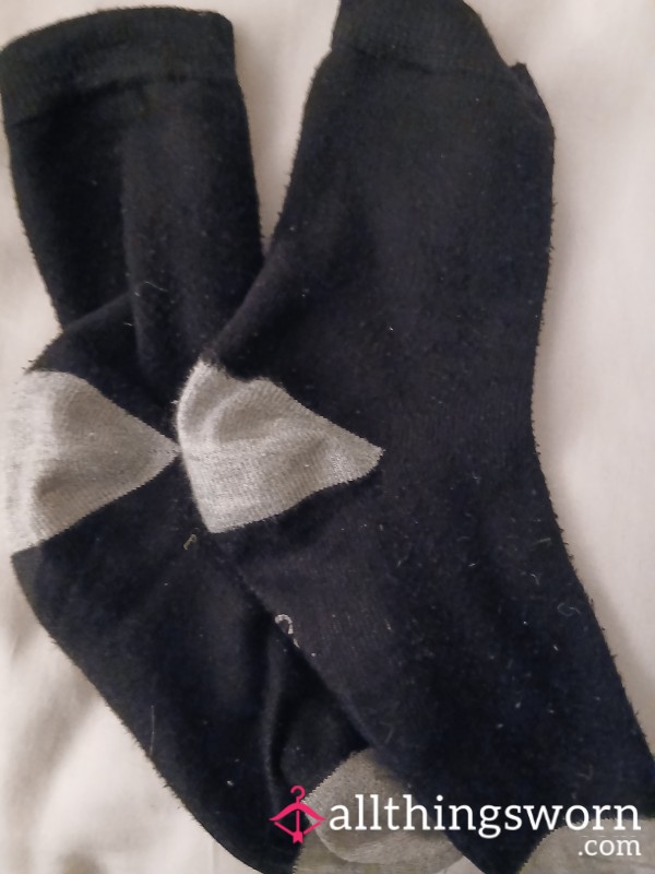 Worn And Sweaty Black  Socks