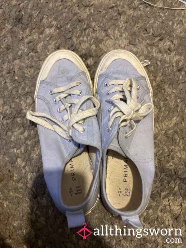 Worn And Torn Blue Trainers