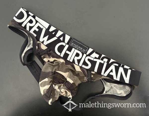 Worn Andrew Christian Camo Sheer Jock