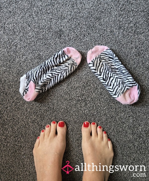 Worn Animal Print Socks