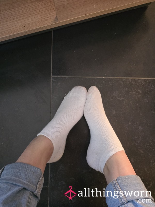 Worn Ankle Socks In Old Sneakers