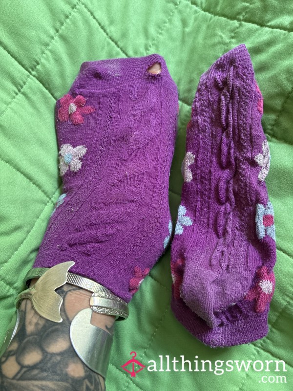 Worn Ankle Socks With Hole From Big Toe