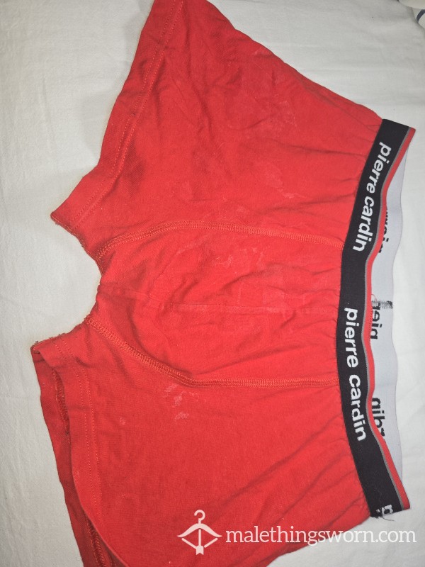 Worn At Gym C*m Covered Boxers Complete With Pic