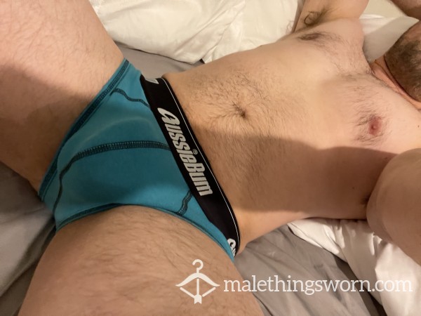 Worn Aussieb*m Lockerboy Aqua Briefs