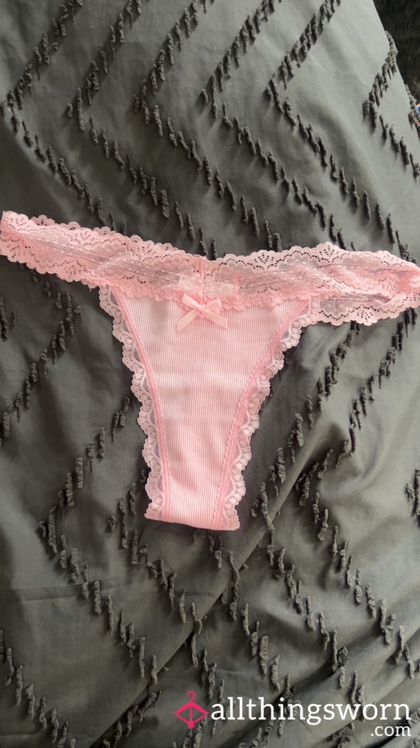 Worn Baby Pink Thong 💗