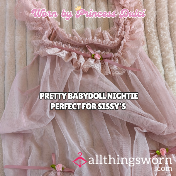 Worn Babydoll Sheer Nightie (can Be Worn For Any Amount Of Time)