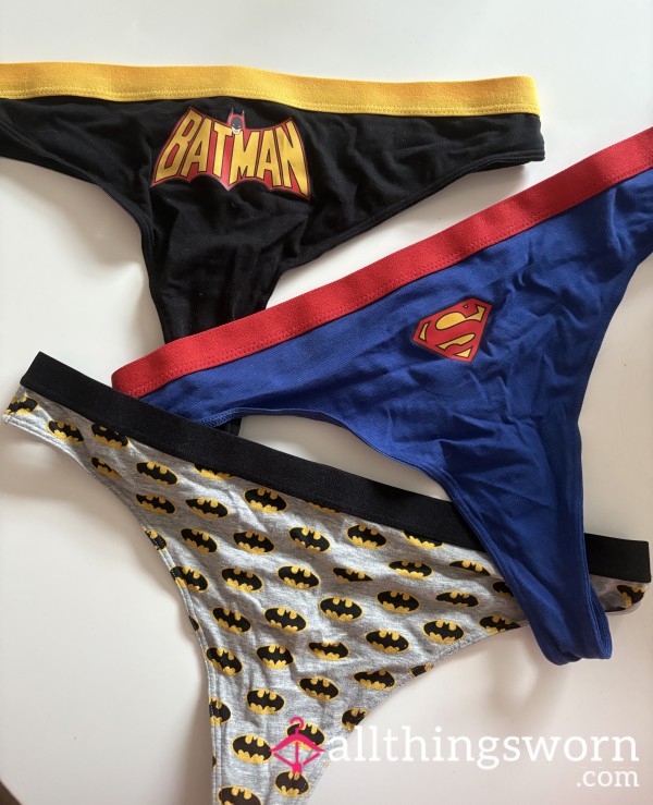 Worn Batman & Superman Thongs