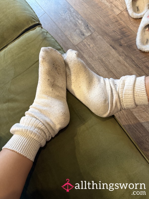 Worn Big Socks- Worn For A Full Day Of Cleaning 🧽
