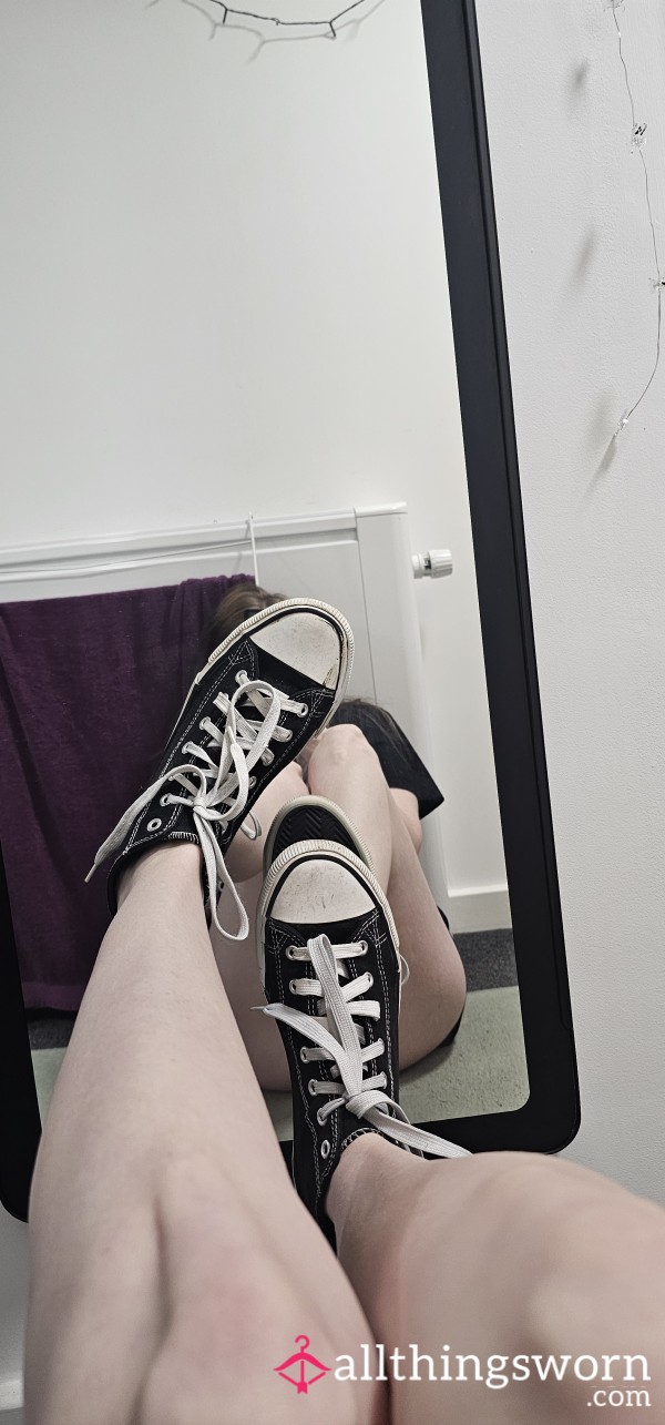 Worn Black And White Converse