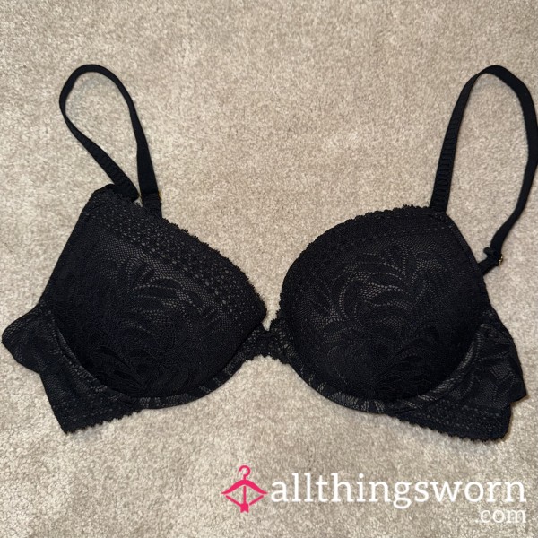 Worn Black Bra