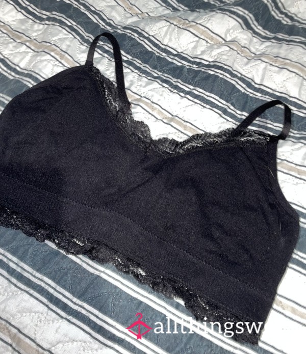 Worn Black Bralette
