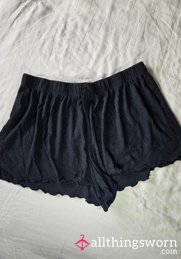 Feel Close To Me 🖤 Worn Black Cotton Pj Shorts,  Soaked In My Real Scent