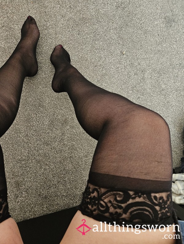 Worn Black Custom* Stockings