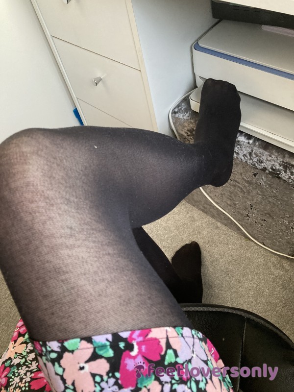 Worn Black Denier Tights
