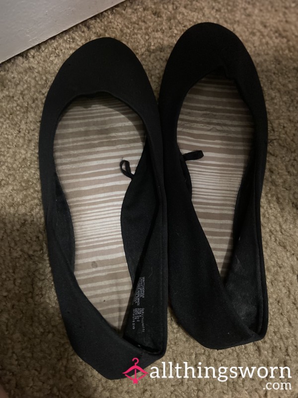Worn Black Flats