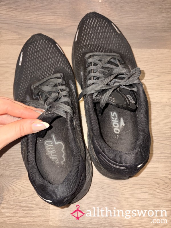 Worn Black Gym Sneakers