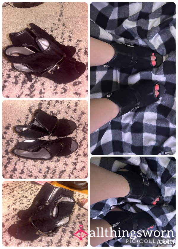 Worn Black Heels – Sweaty Soles, Perfect For Foot Lovers 👠