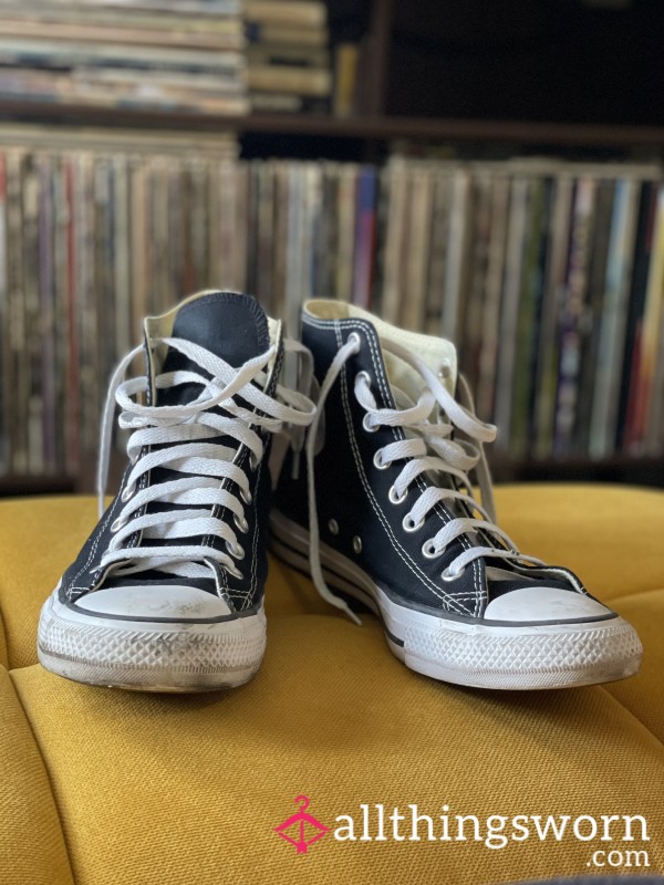 Worn Black High Top Converse