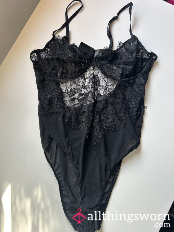 Worn Black Lace Bodysuit 🖤