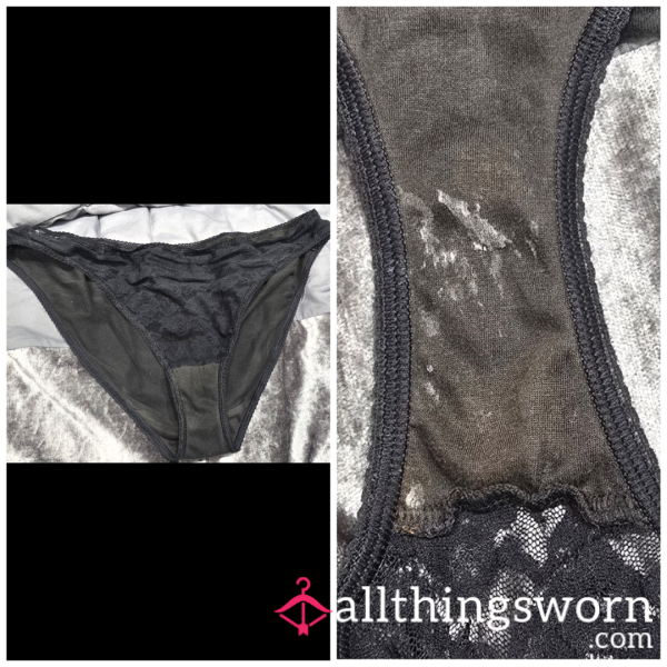 Worn Black Lace Panties
