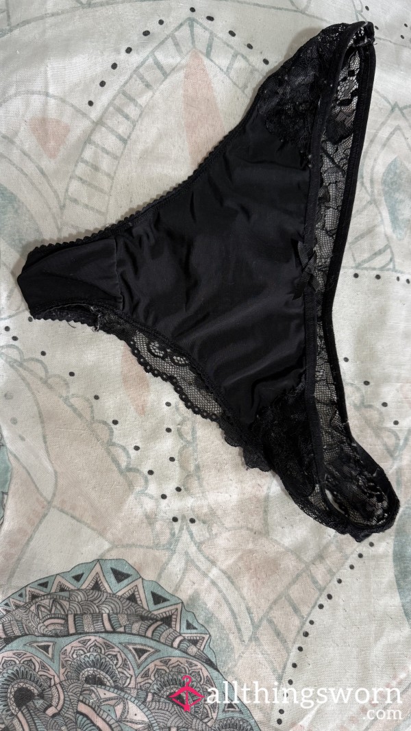 Worn Black Lace Pants