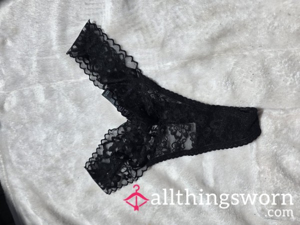 Worn Black Lace Thong From Nurse_Eden