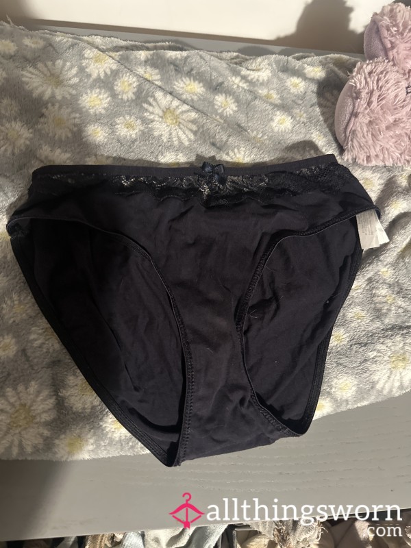 Worn Black Lacey Panties