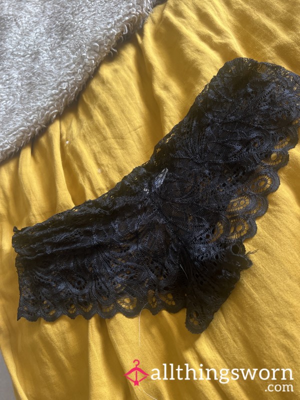 Worn Black Lacy Knickers