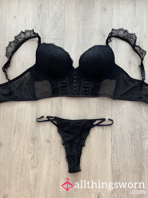 Worn Black Lingerie