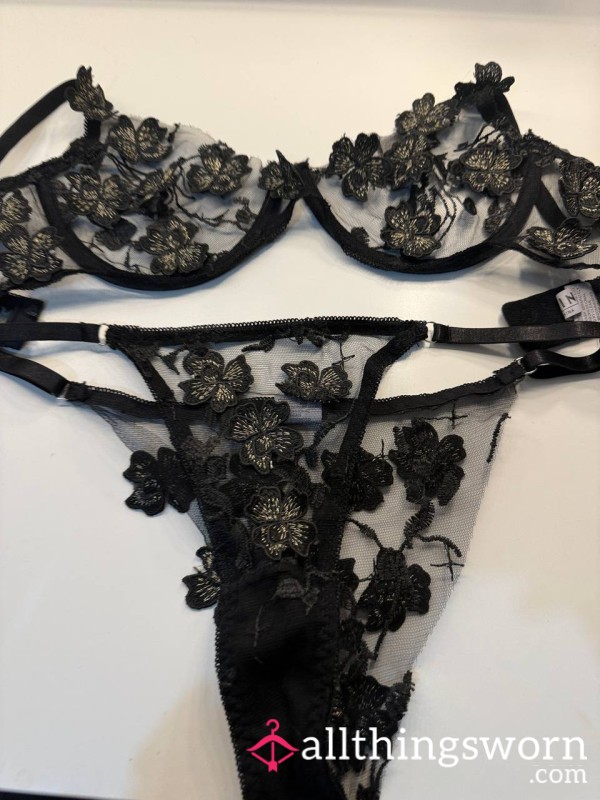 Worn Black Lingerie Set - 10 Years Old!