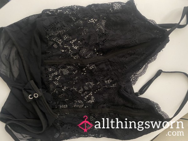 Worn Black Lingerie