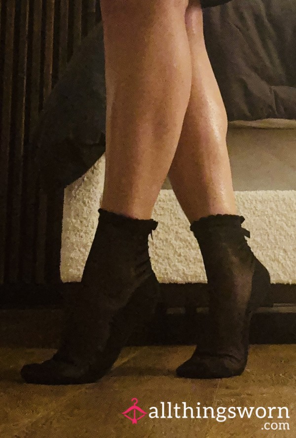Worn Black Nylon Footies ❤️ Silky, And Scented After A Long Day